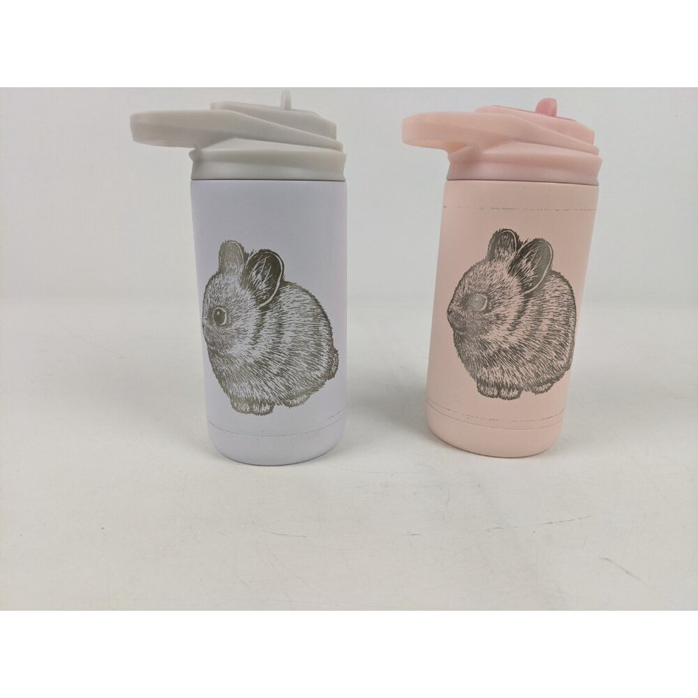 Maars 12oz Bunny Rabbit Insulated Kids Sports Bottle Pink Blue Lot of 2